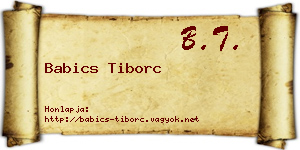 Babics Tiborc névjegykártya